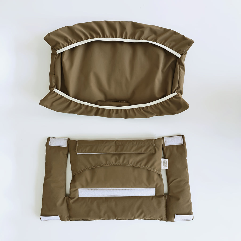 Coussin de chaise haute uni, garde-corps gainé, 4 teintes