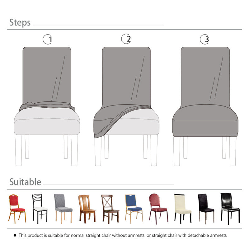 Housse de chaise en velours extensible, dossier haut, 16 coloris