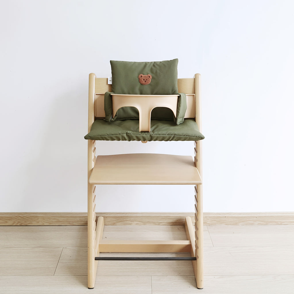 Coussin de chaise haute uni, garde-corps gainé, 4 teintes
