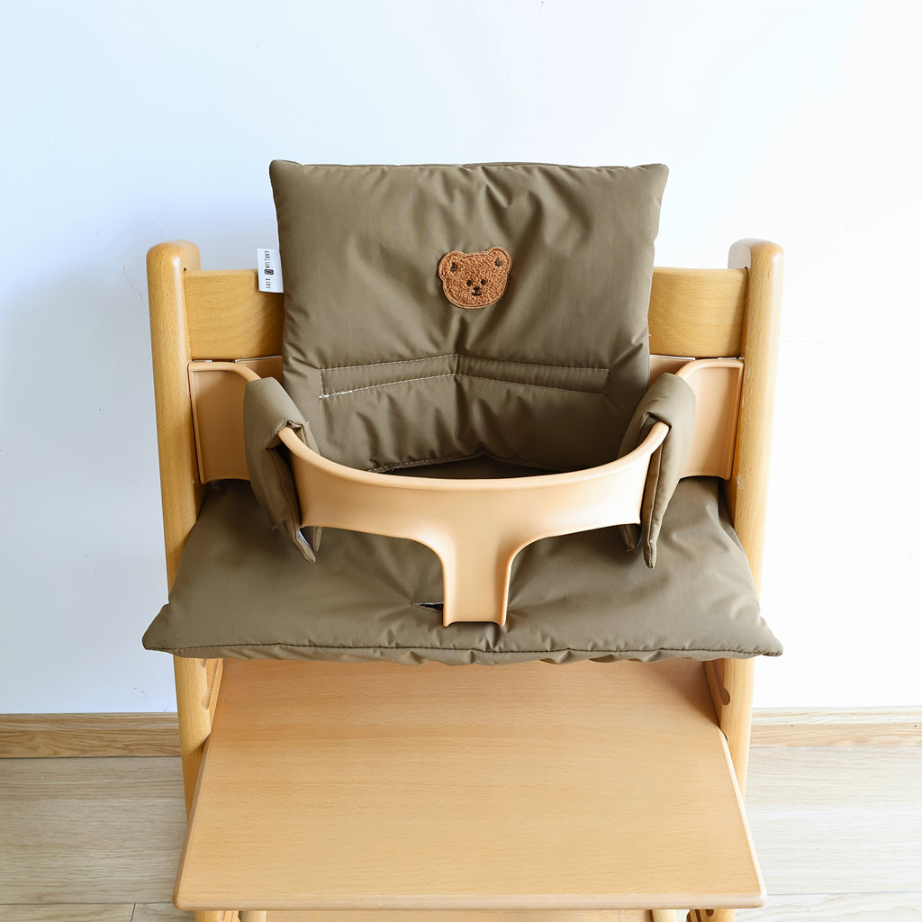 Coussin de chaise haute uni, garde-corps gainé, 4 teintes