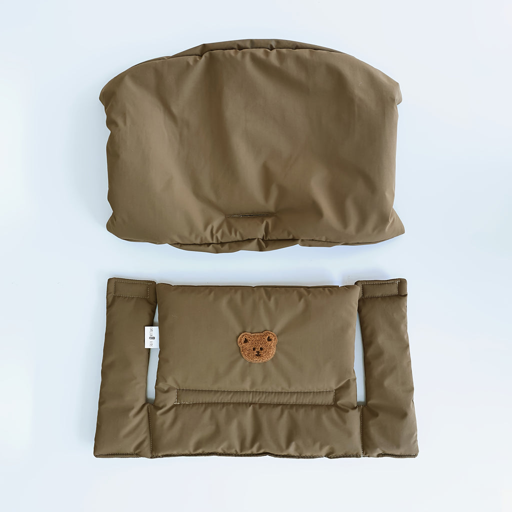 Coussin de chaise haute uni, garde-corps gainé, 4 teintes