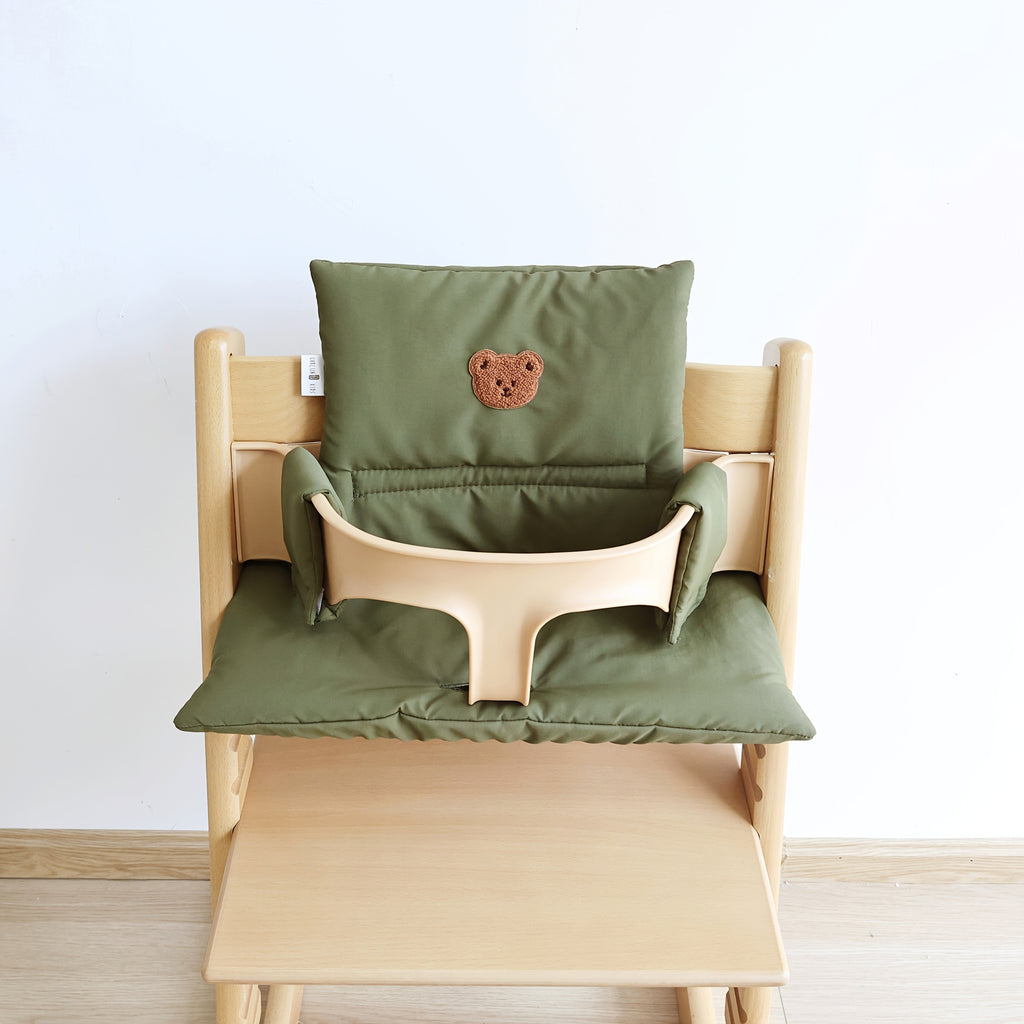 Coussin de chaise haute uni, garde-corps gainé, 4 teintes
