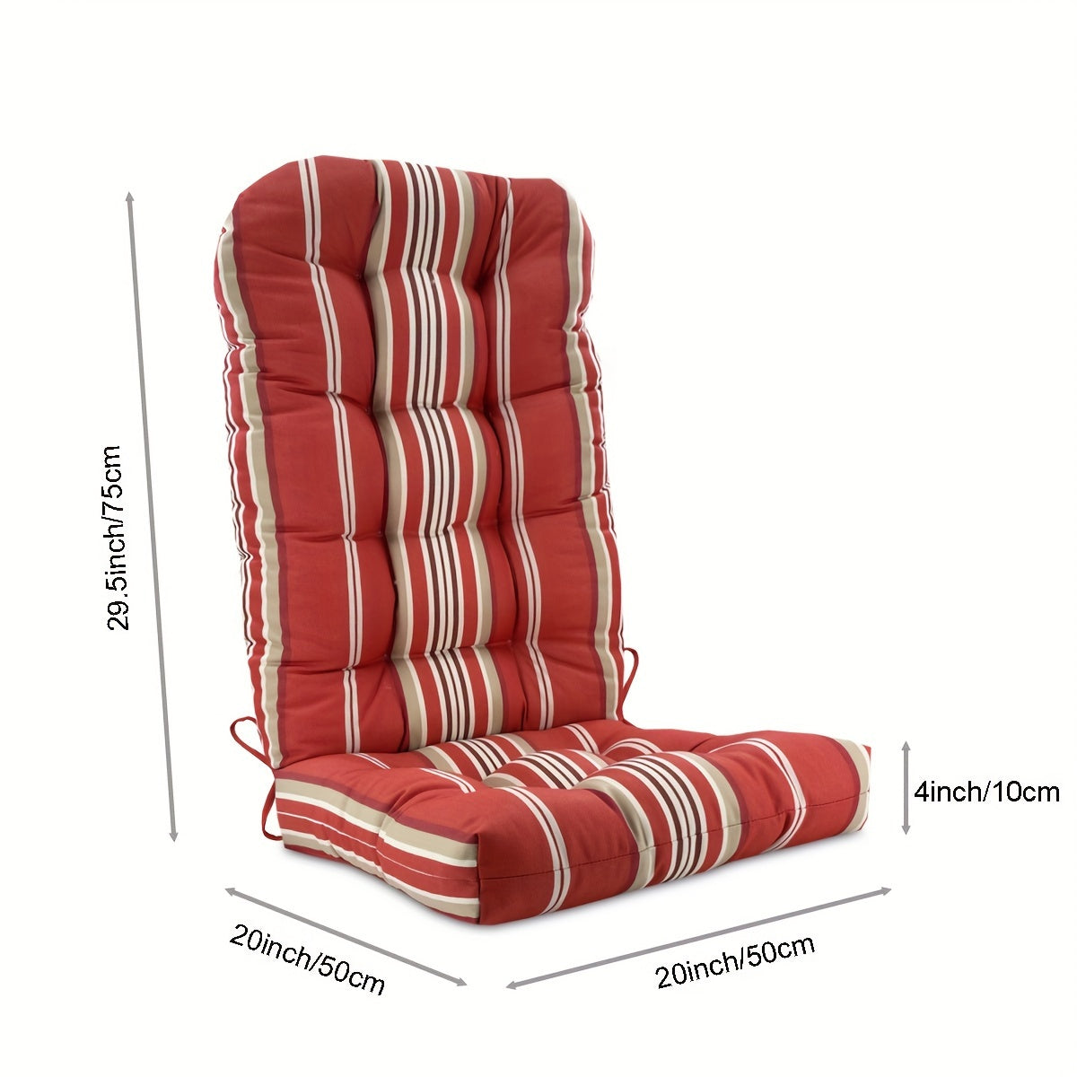 Coussin de chaise Adirondack dossier haut, 10 cm capitonné