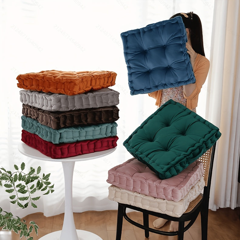 Coussin de chaise carré épais et capitonné, 38 x 38 ou 43 x 43 cm