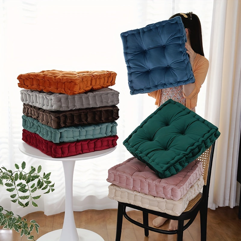 Coussin de chaise carré épais et capitonné, 38 x 38 ou 43 x 43 cm