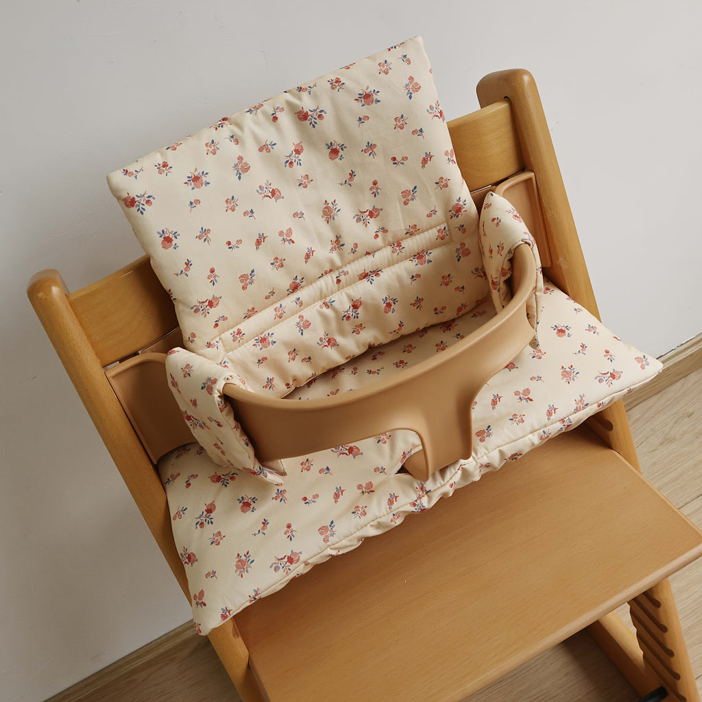 Coussin de chaise haute pour bébé, assise et dossier imprimés