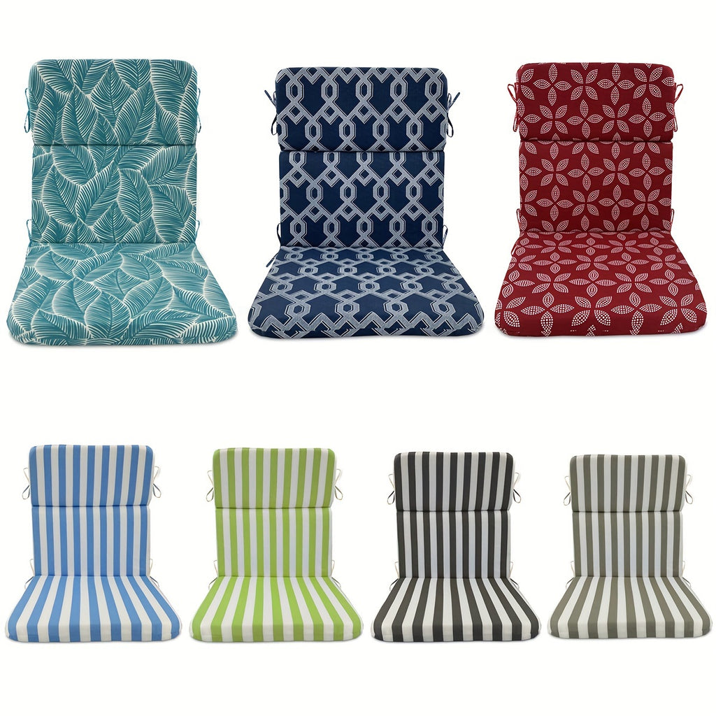 Coussin de chaise de jardin dossier haut, 112 cm, 10 coloris