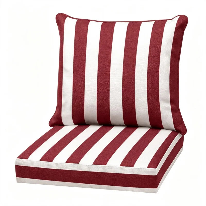 Coussin de chaise de jardin rayé, assise et dossier — vue 11 Image