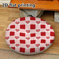 Coussin de chaise rond, damier de cœurs
