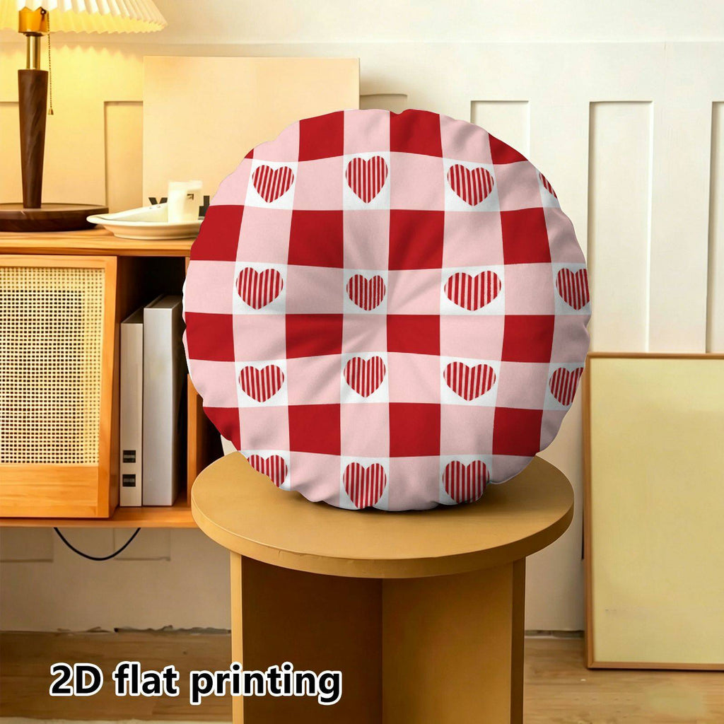 Coussin de chaise rond, damier de cœurs — vue 10
