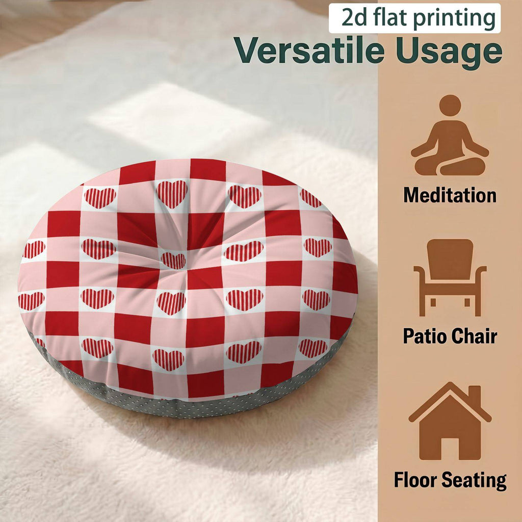 Coussin de chaise rond, damier de cœurs — vue 5