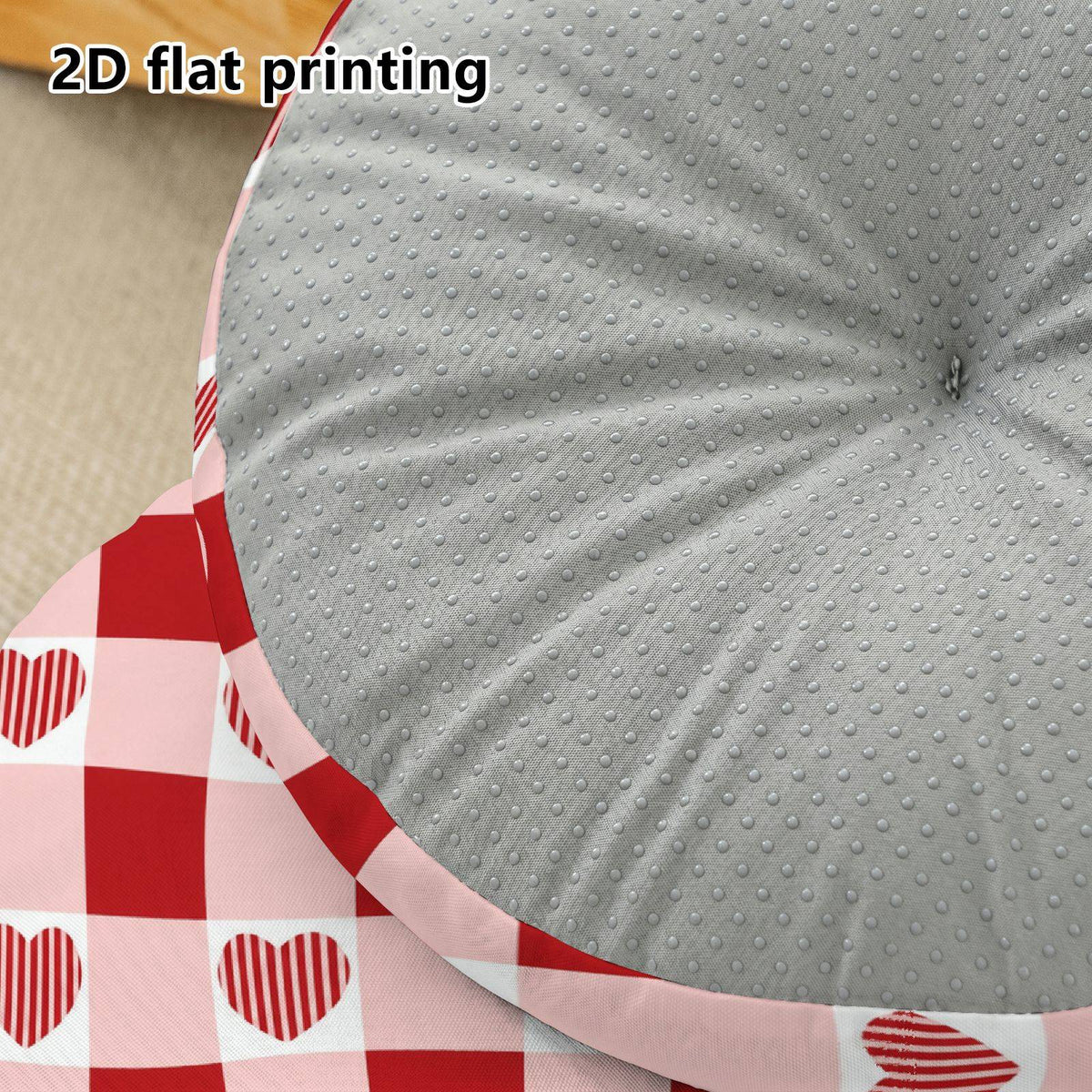Coussin de chaise rond, damier de cœurs — vue 9