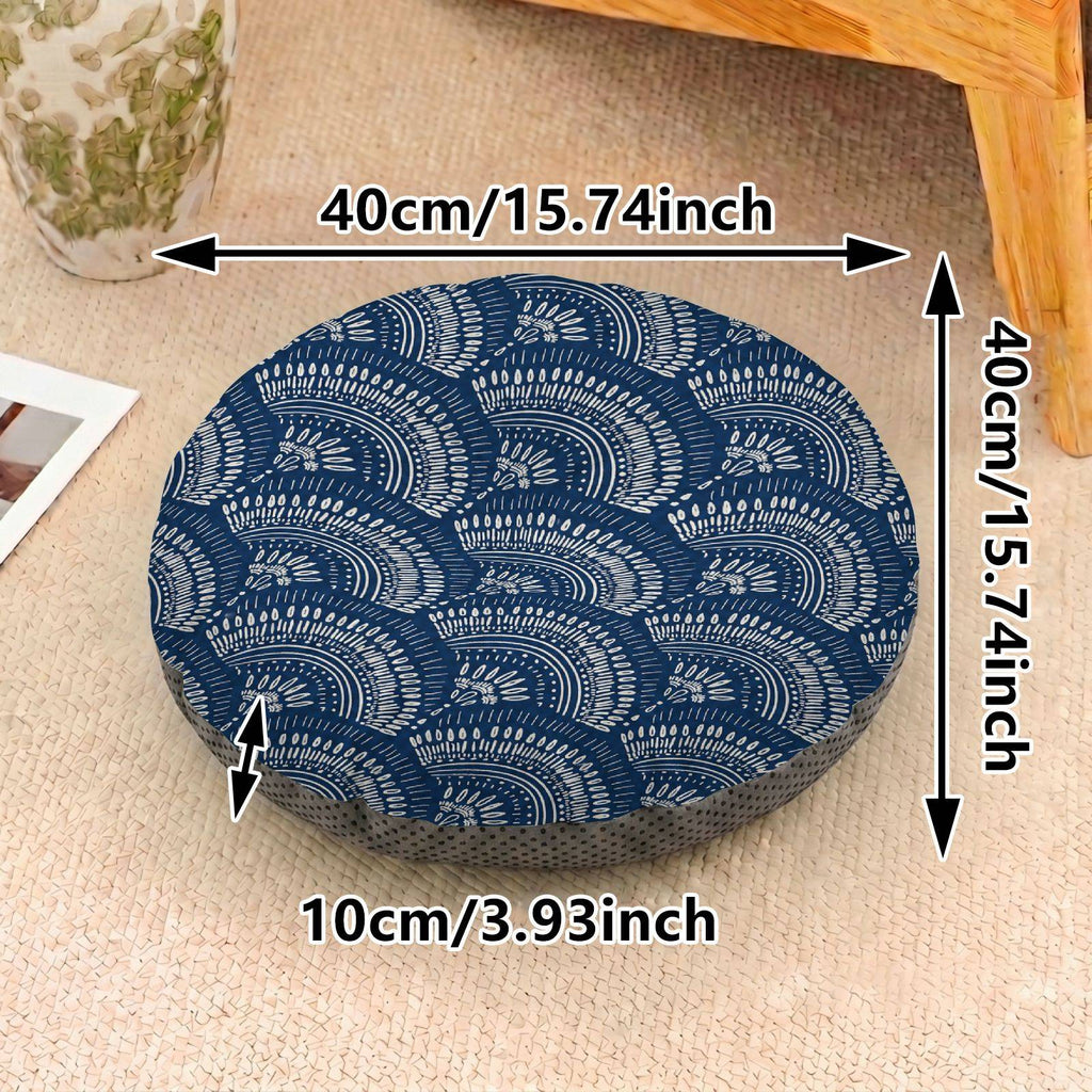 Coussin de chaise rond et épais, motif vagues — vue 4