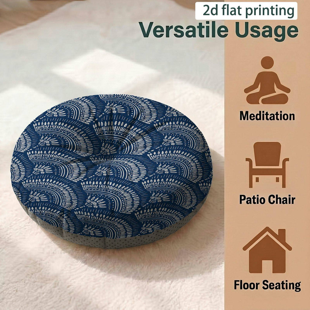 Coussin de chaise rond et épais, motif vagues — vue 5