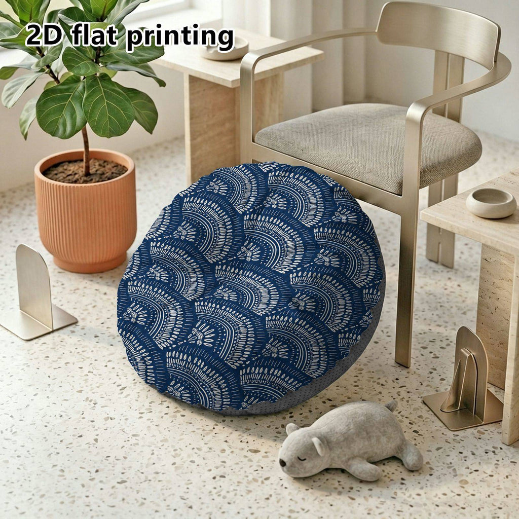 Coussin de chaise rond et épais, motif vagues — vue 7