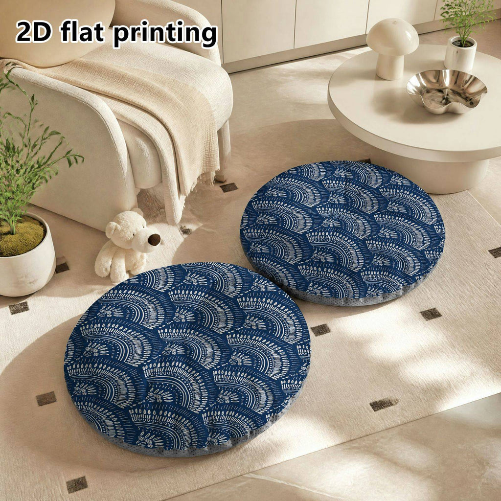 Coussin de chaise rond et épais, motif vagues — vue 8