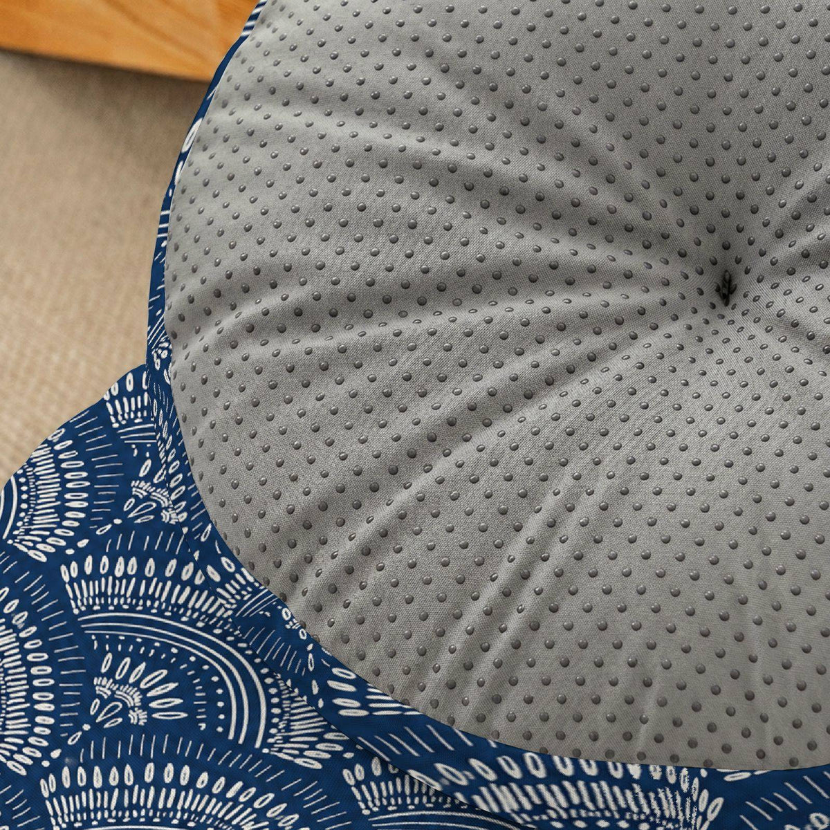 Coussin de chaise rond et épais, motif vagues — vue 9