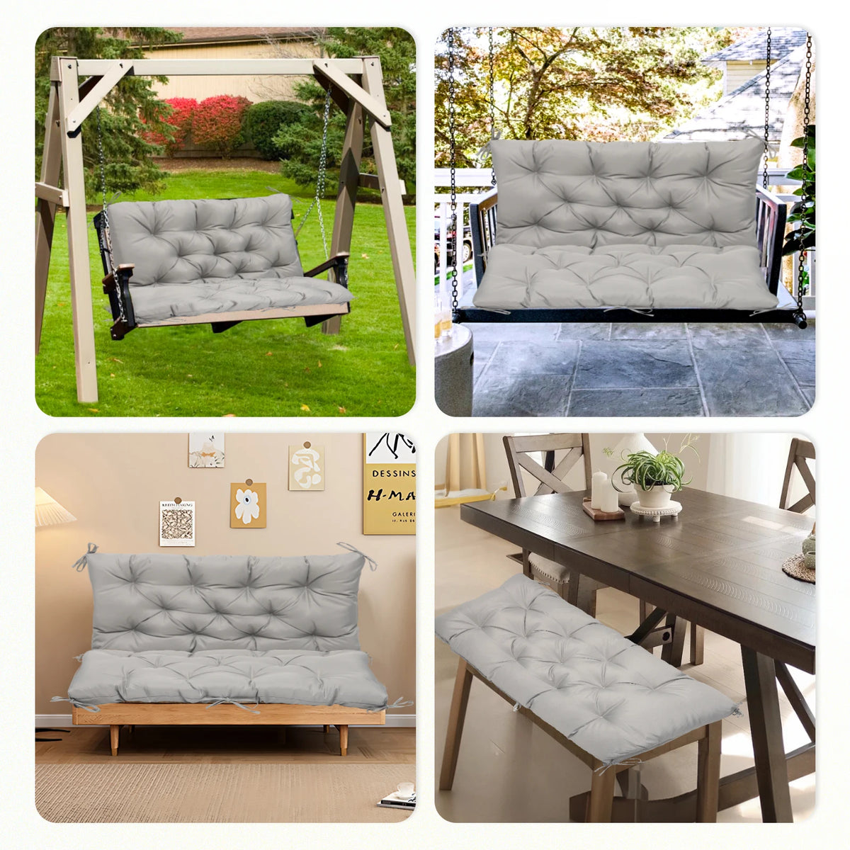 Coussin de chaise suspendue et de banc de jardin, 2 pièces — vue 3 Image