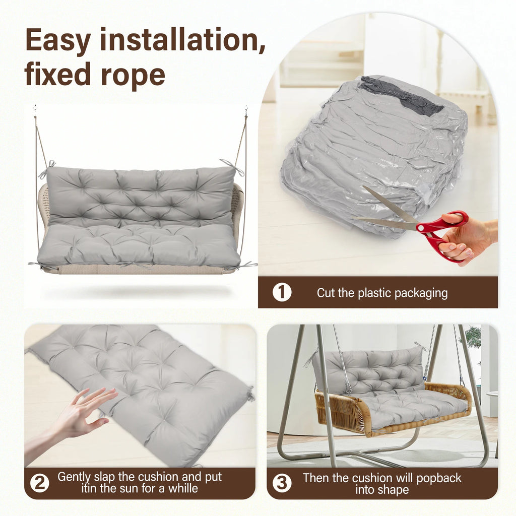 Coussin de chaise suspendue et de banc de jardin, 2 pièces — vue 4