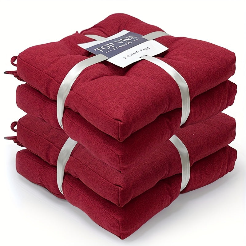 Coussin de chaise 39x39 en tissu chiné, épais de 8 cm, lot de 2