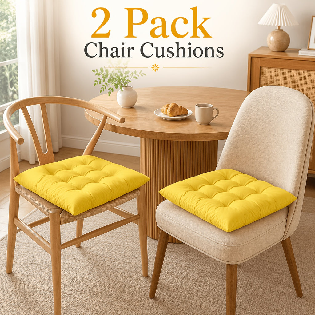 Coussin de chaise 39x39 en tissu brossé, lot de 2 colorés