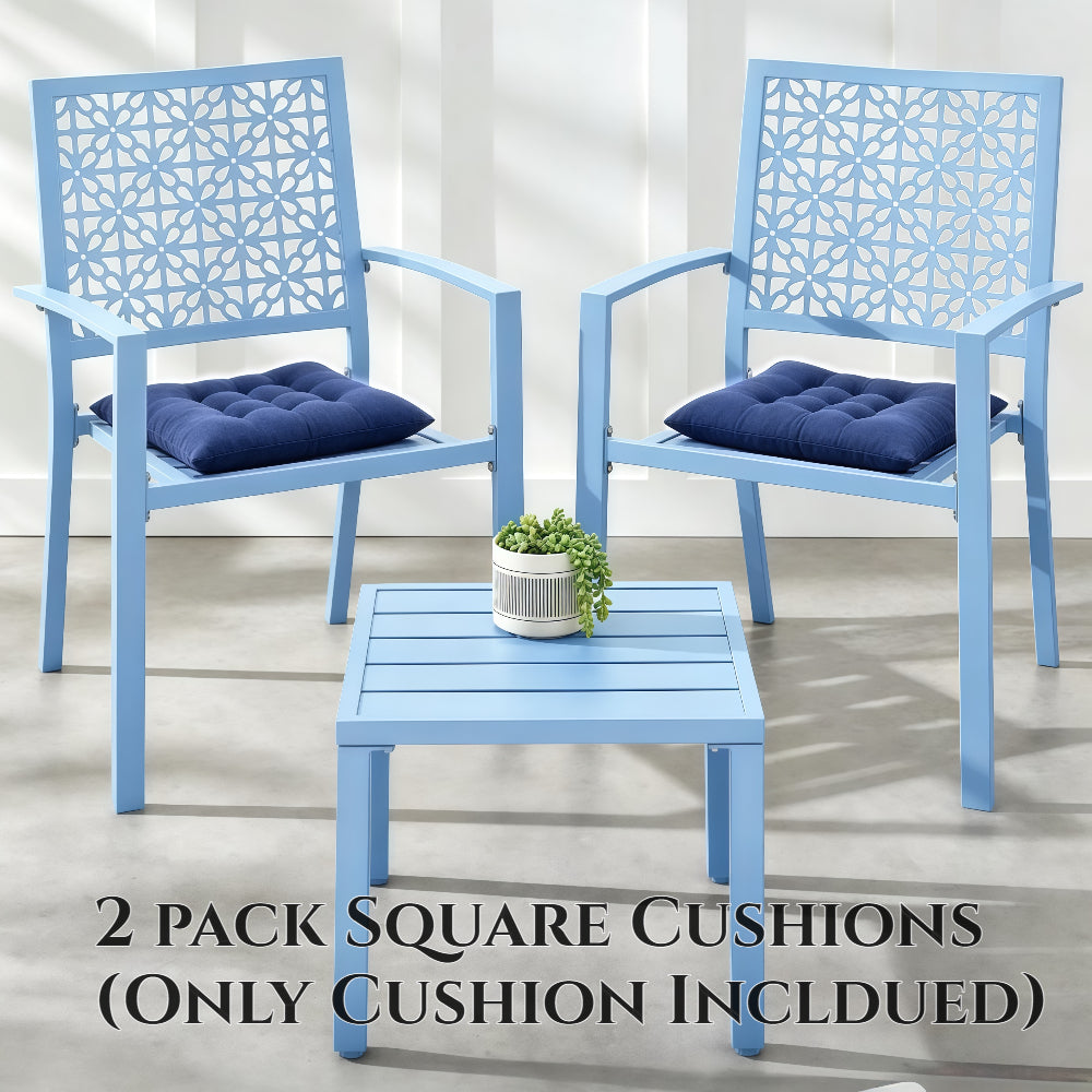 2pcs Coussins Carrés Premium-Indigo