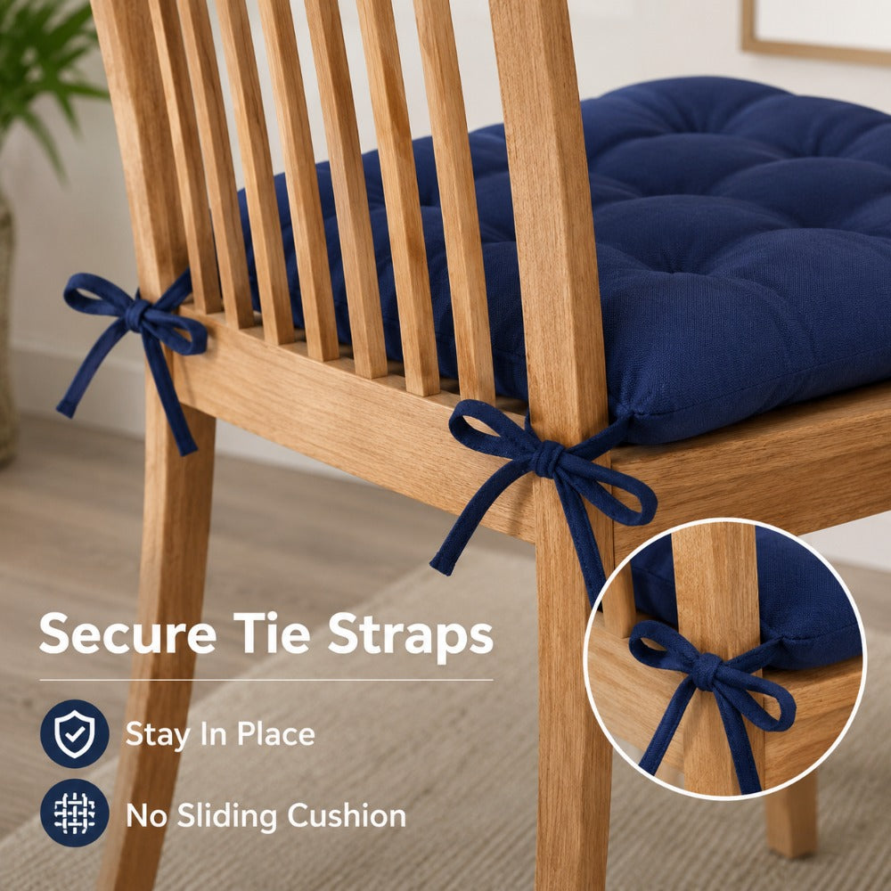 Coussin de chaise 39x39 en tissu brossé, lot de 2 colorés