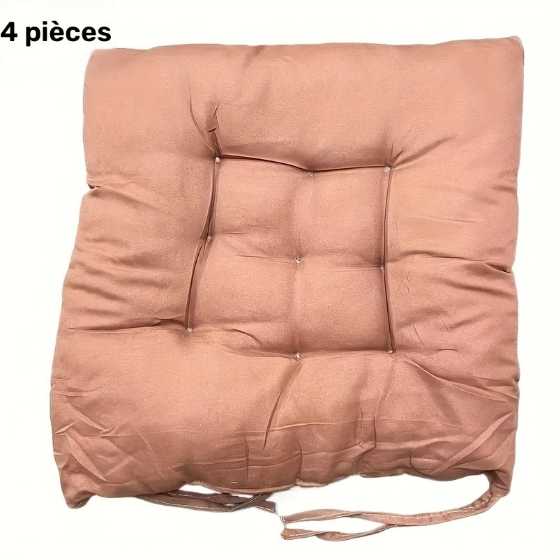 Coussin de chaise 40x40 épais de 6,8 cm, lot de 4 à nouer