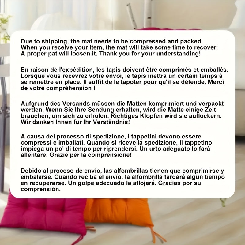 Coussin de chaise 40x40 épais de 6,8 cm, lot de 4 à nouer