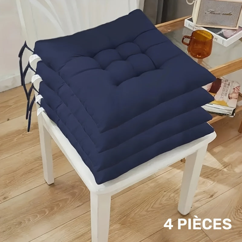 Coussin de chaise 40x40 épais de 6,8 cm, lot de 4 à nouer