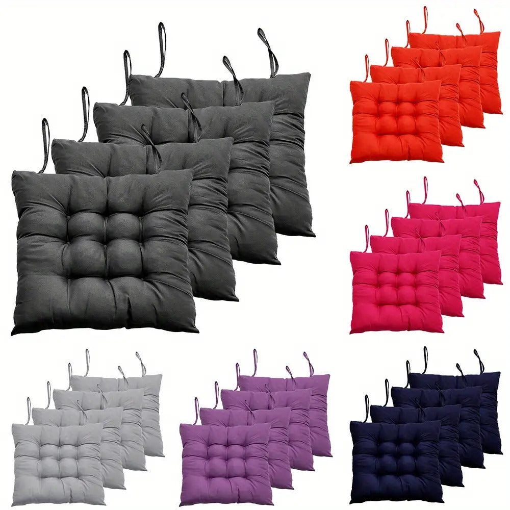 Coussin de chaise 40x40 épais à mémoire de forme, lot de 4