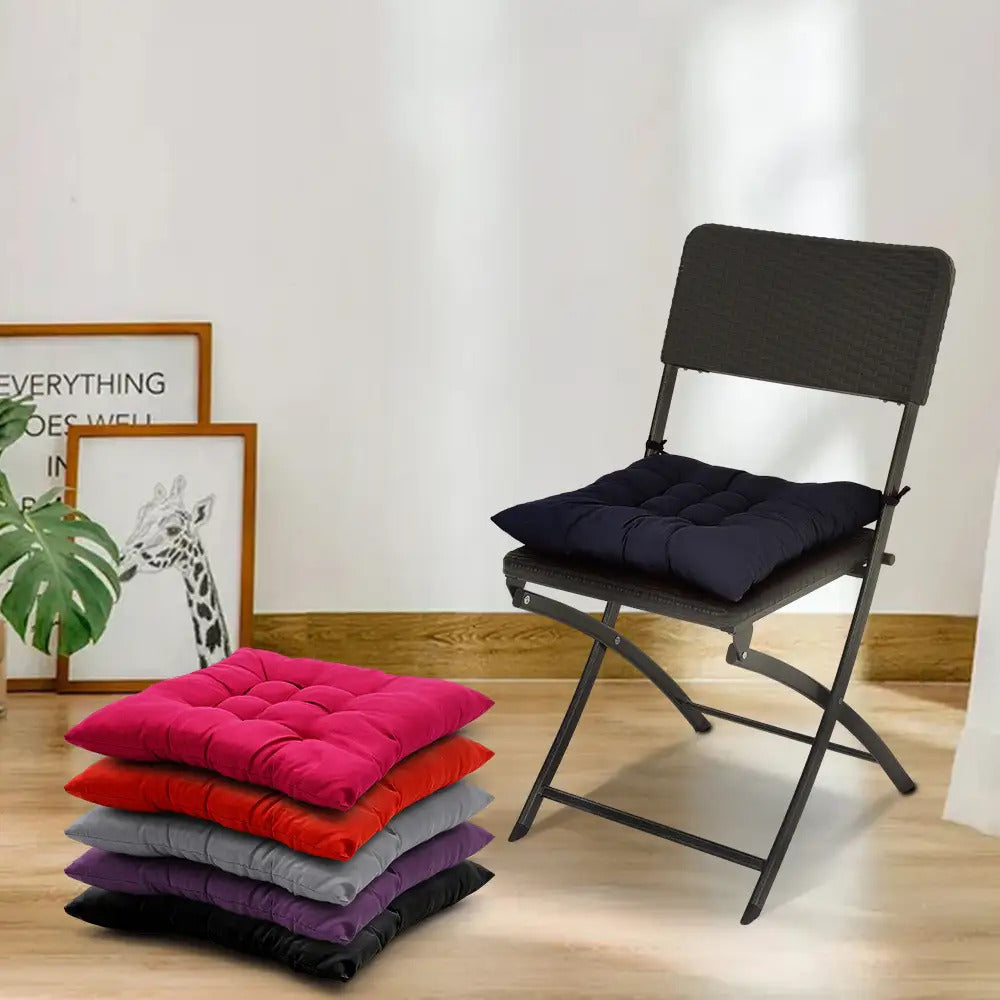 Coussin de chaise 40x40 épais à mémoire de forme, lot de 4