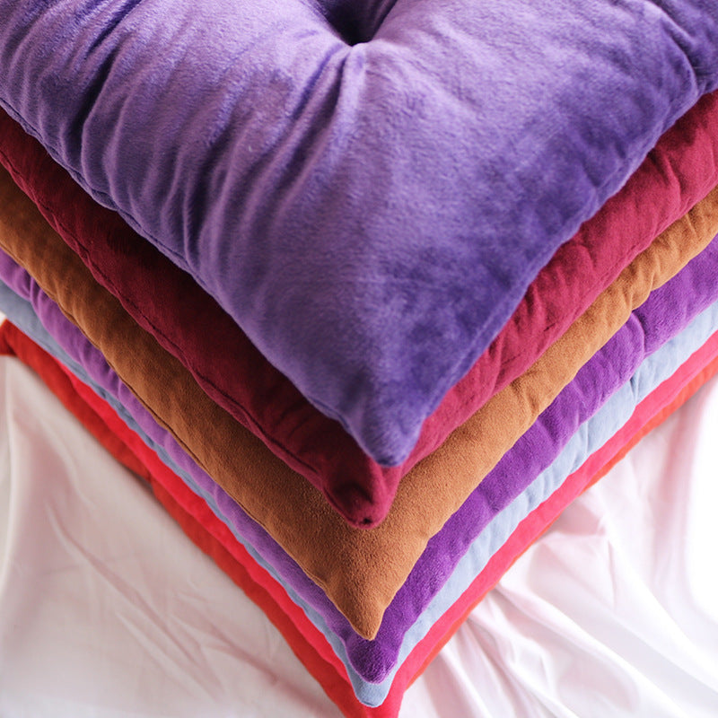 Coussin de chaise 40x40 cm épais 7 cm en peluche, lot de 4