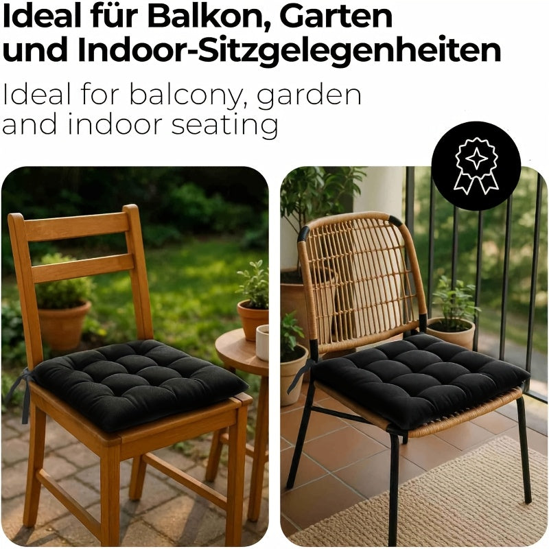 Coussin de chaise 40x40 en lot de 4, réversible et lavable