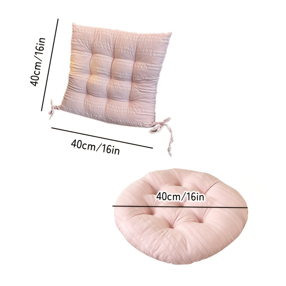 Coussin de chaise 40x40 cm, lot de 2 : un rond, un carré