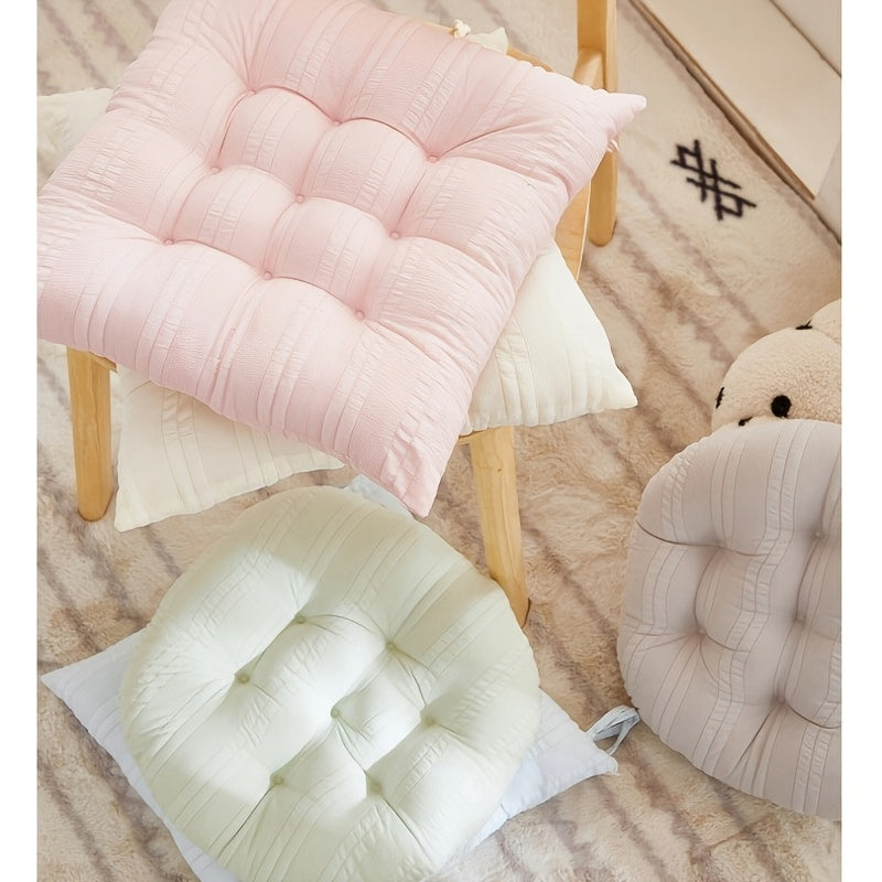 Coussin de chaise 40x40 cm, lot de 2 : un rond, un carré