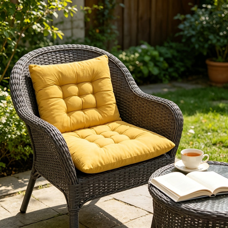 Coussin de chaise 40x40 lot de 2, mousse à mémoire, jaune