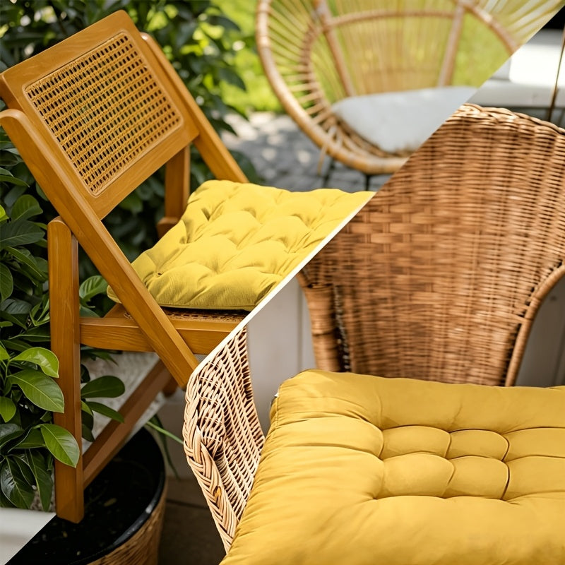 Coussin de chaise 40x40 lot de 2, mousse à mémoire, jaune