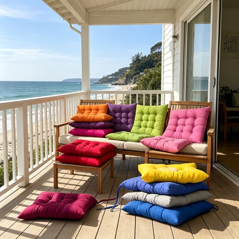 Coussin de chaise 40x40 lot de 2, mousse à mémoire, jaune