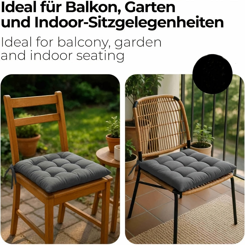 Coussin de chaise 40x40 cm réversible à liens, lot de 4