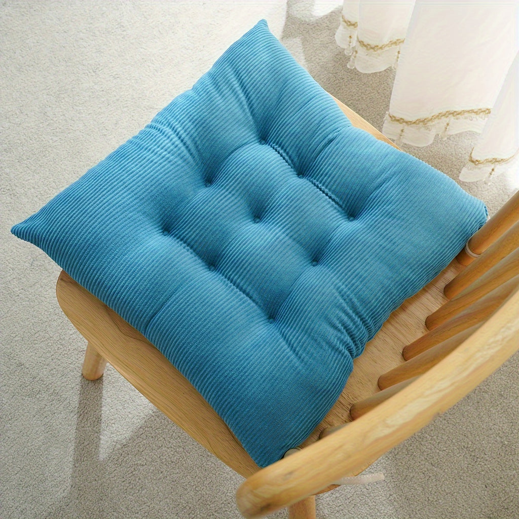 Coussin de chaise 40x40 épais 7 cm en velours côtelé, lot de 4