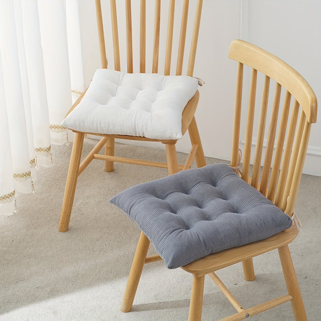 Coussin de chaise 40x40 épais 7 cm en velours côtelé, lot de 4