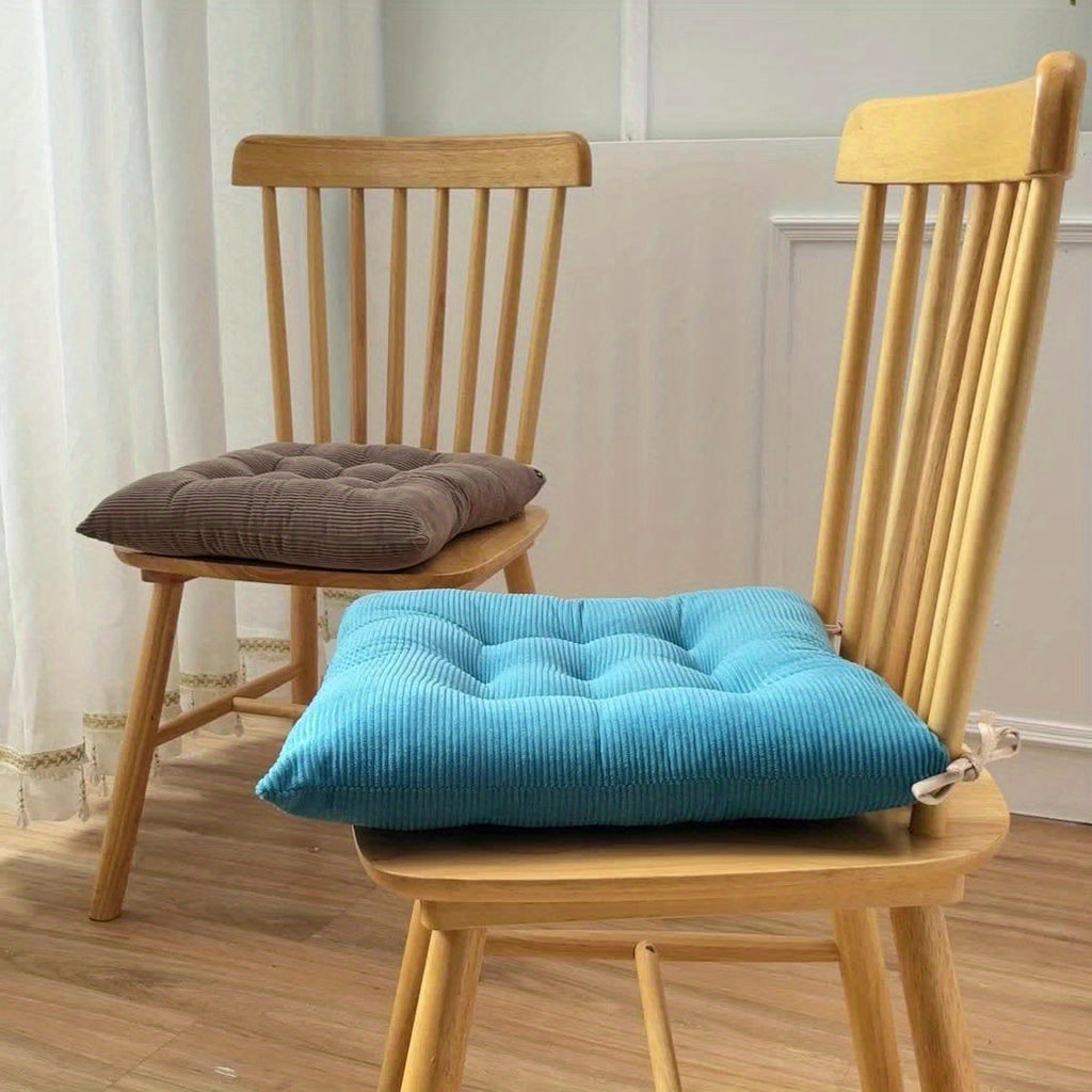 Coussin de chaise 40x40 épais 7 cm en velours côtelé, lot de 4