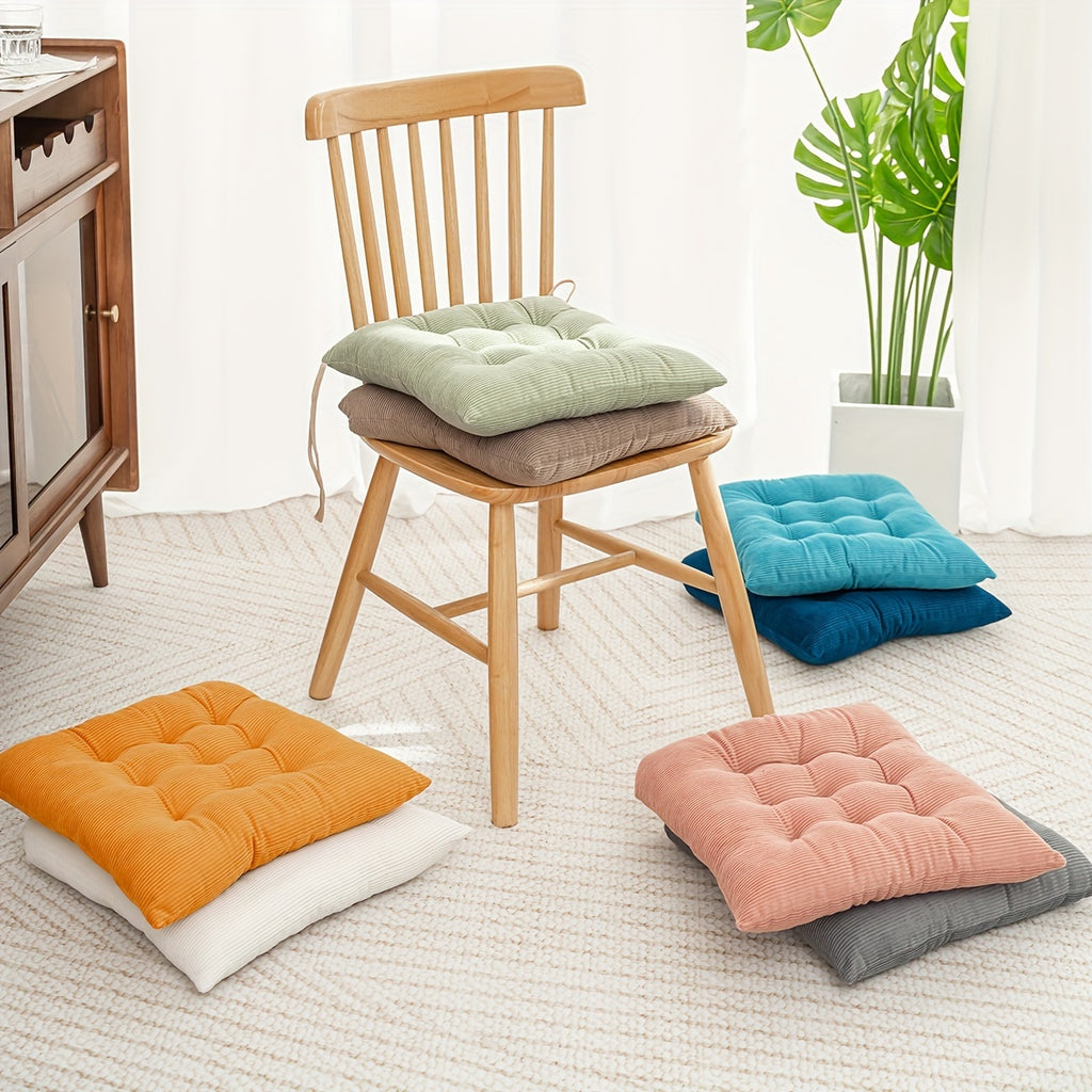 Coussin de chaise 40x40 en velours côtelé, lot de 2 pièces