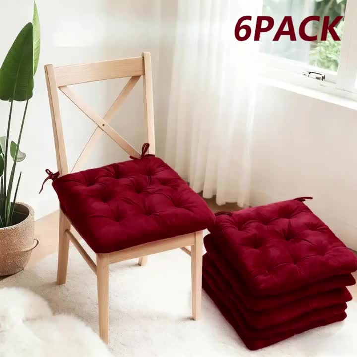 Coussin de chaise carré 40x40 en velours dense, très épais