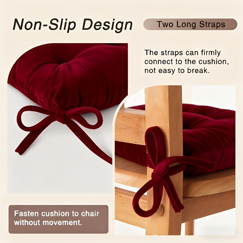 Coussin de chaise carré 40x40 en velours dense, très épais