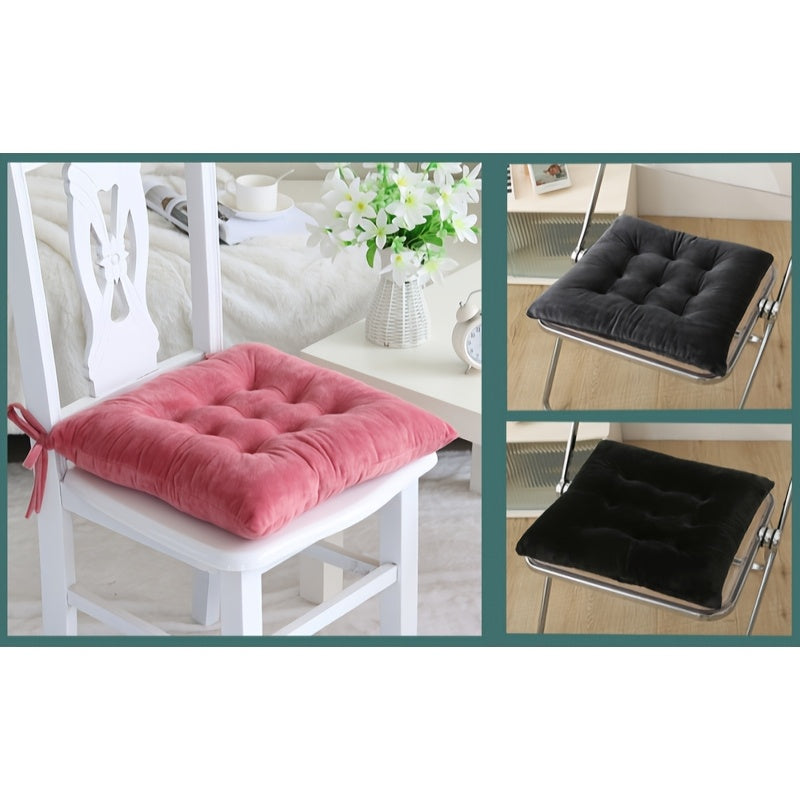 Coussin de chaise 40x40 en velours souple, lot de 6 teintes