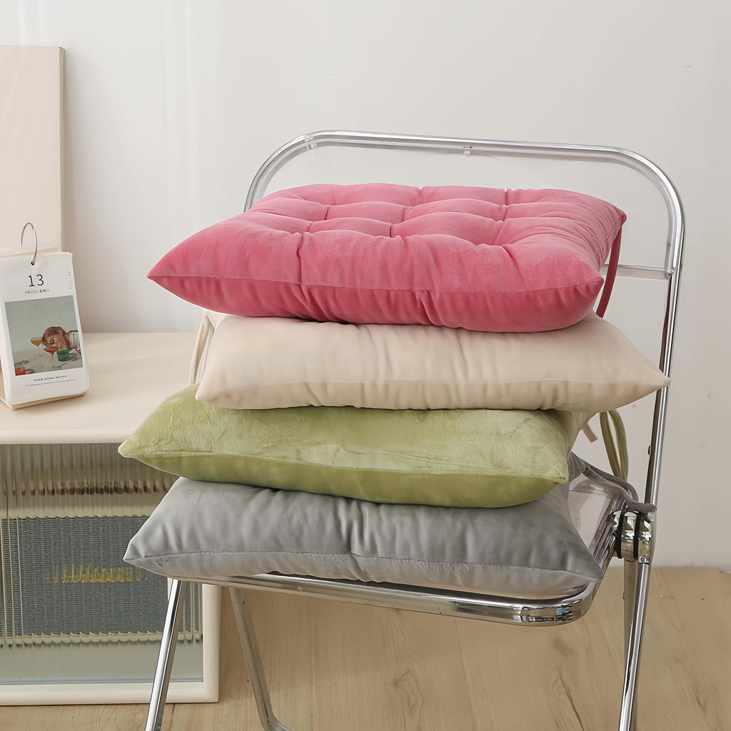 Coussin de chaise 40x40 en velours souple, lot de 6 teintes