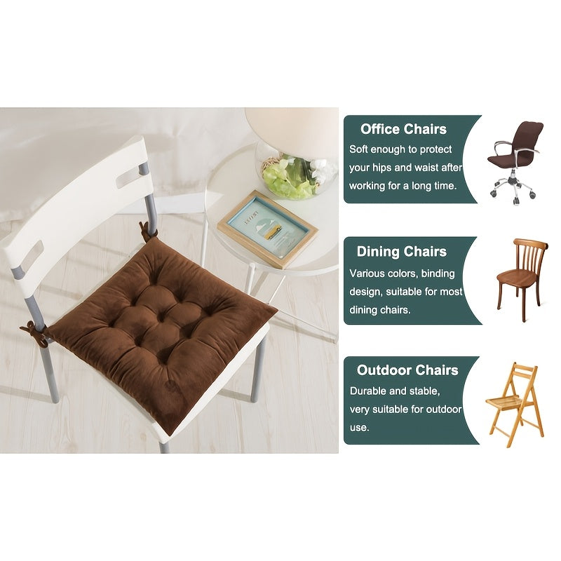 Coussin de chaise 40x40 en velours souple, lot de 6 teintes