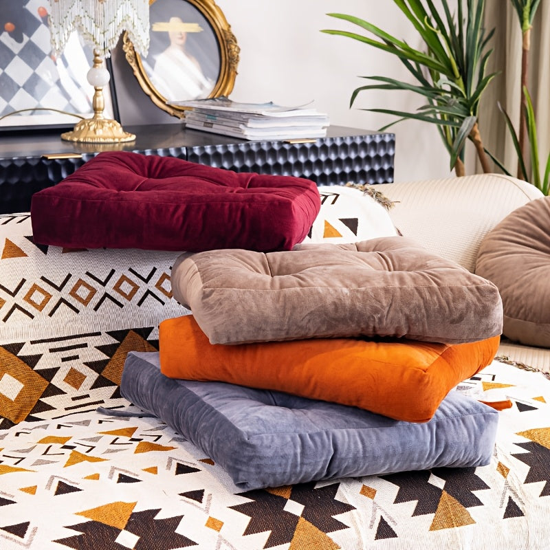 Coussin de chaise carré 41x41 en velours, épais de 9 cm